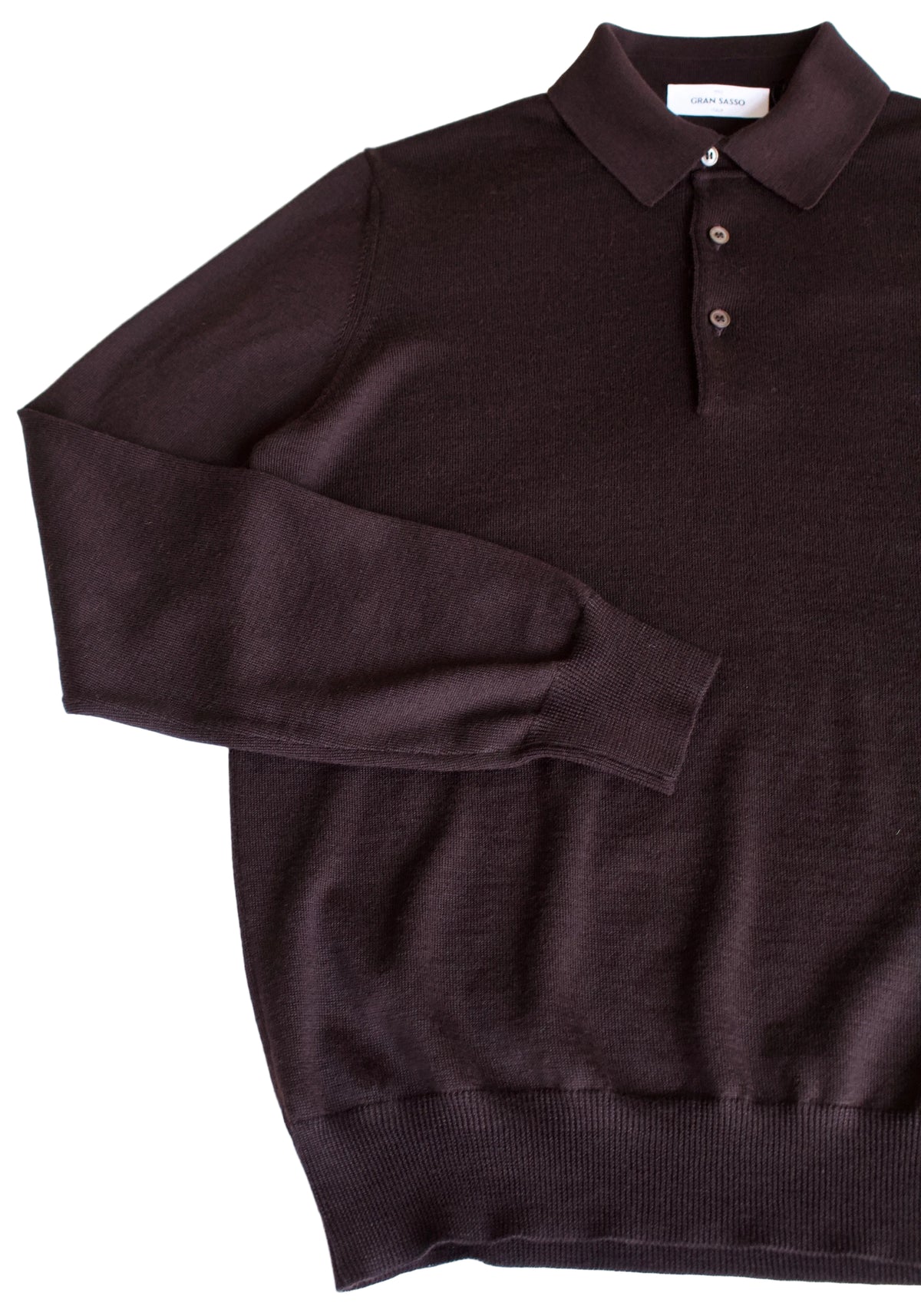 Gran Sasso Virgin Wool Polo Shirt, Chocolate