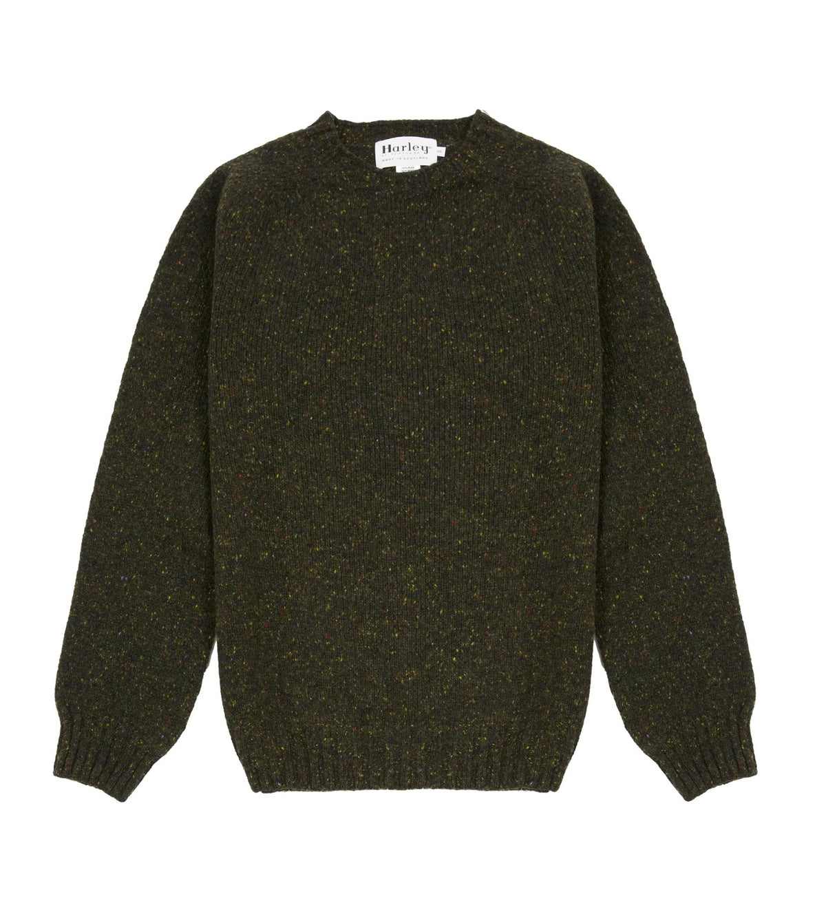 Harley Harris Crew Neck Sweater, Olive Donegal