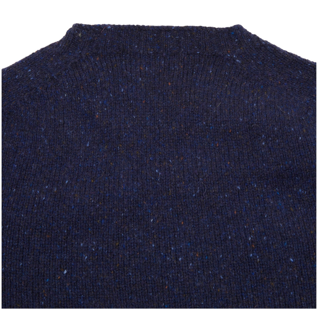 Harley Harris Crew Neck Sweater, Navy Donegal