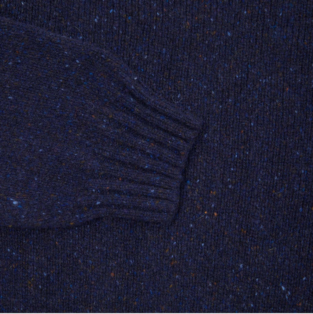 Harley Harris Crew Neck Sweater, Navy Donegal