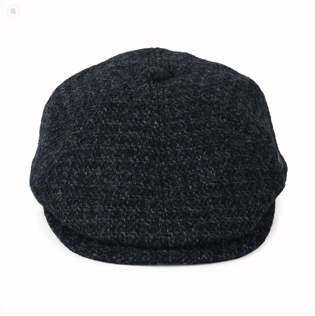 Harris Tweed 'Hudson' Newsboy Cap, Navy check