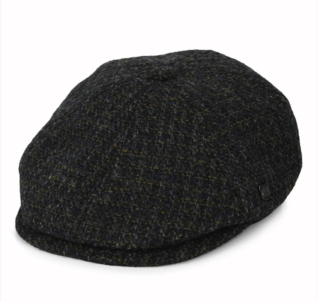 Harris Tweed 'Hudson' Newsboy Cap, Olive check