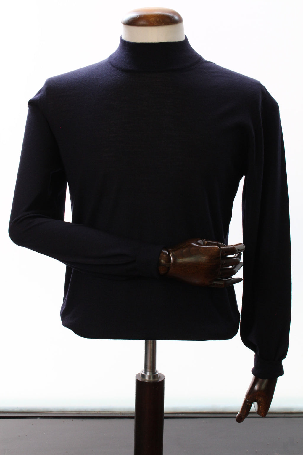 Fedeli Super 140's  MockNeck Knitwear (Navy)
