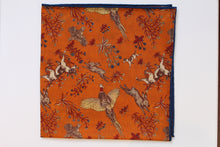 Load image into Gallery viewer, Orange Animal Print Wool-Silk Pocket Square
