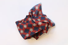 Load image into Gallery viewer, Geometric Red Print Wool-Silk Pocket Square

