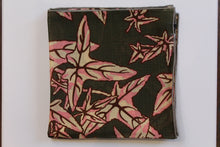 Load image into Gallery viewer, Leaf Print in Olive/Pink/Cream Wool-Silk Pocket Square
