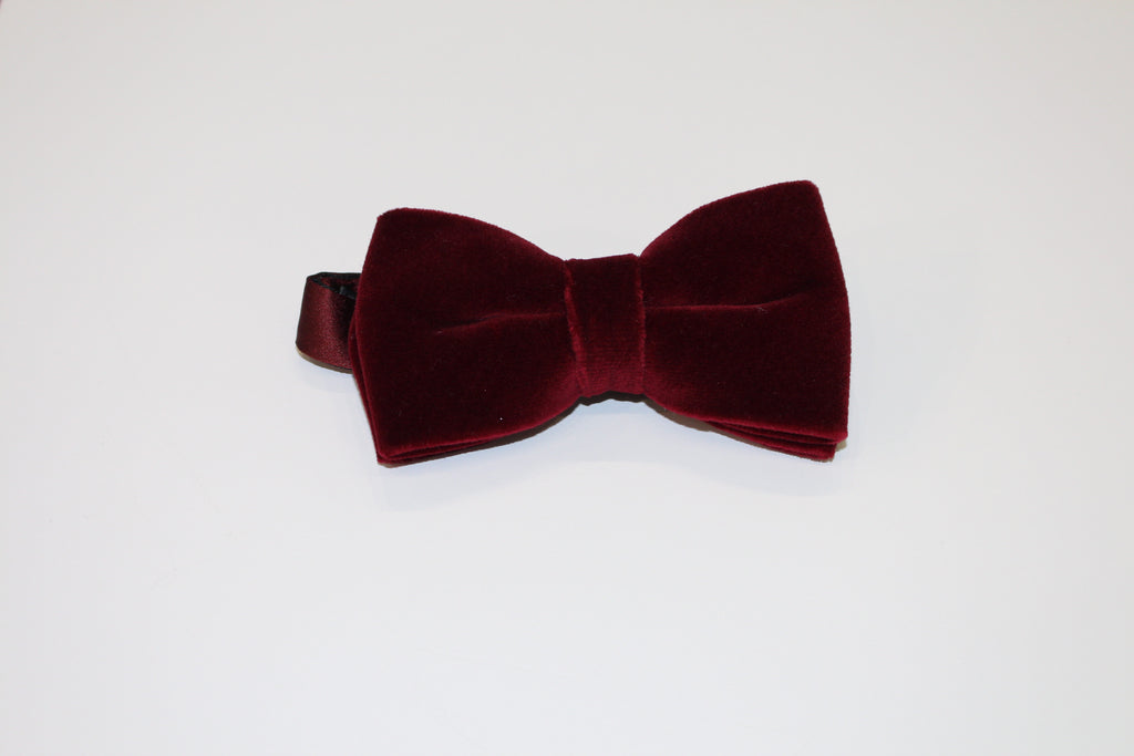 Velvet Bow Tie (Burgundy) Pre-Tied