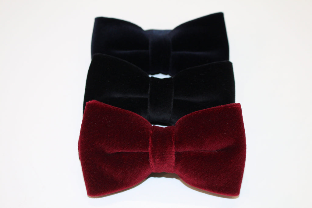 Velvet Bow Tie (Burgundy) Pre-Tied