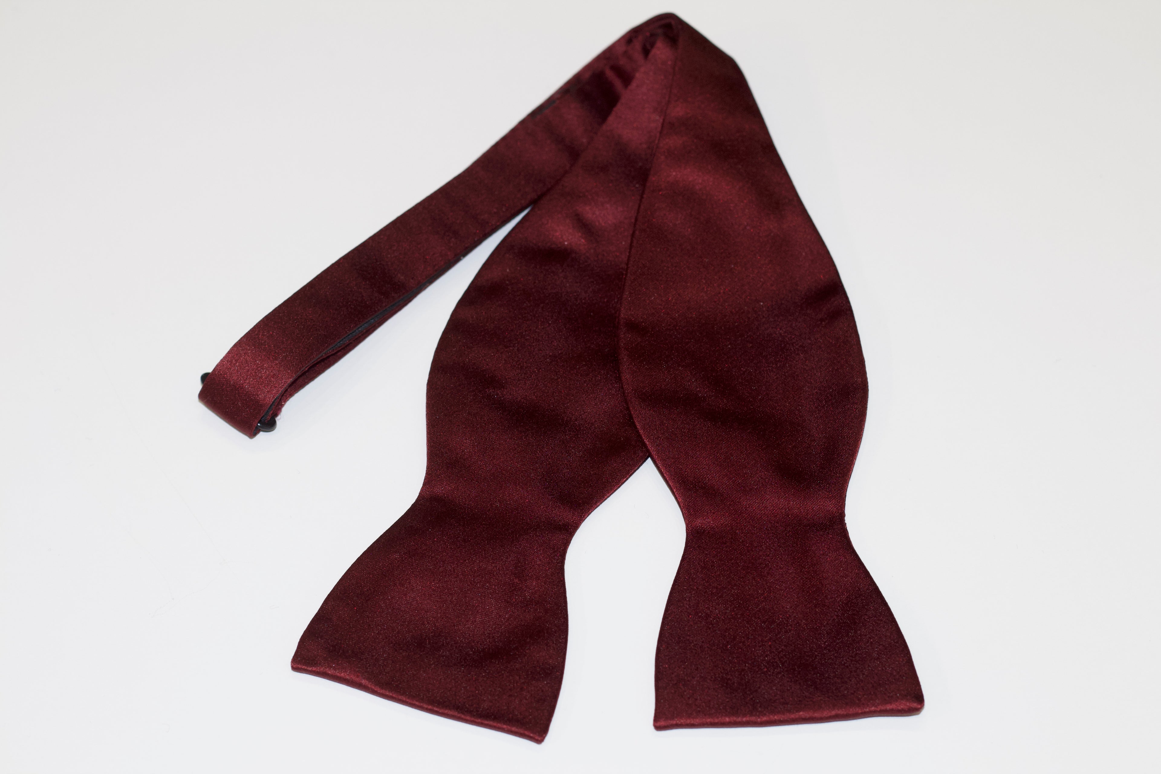 Burgundy Self-Tie Silk Bow Tie