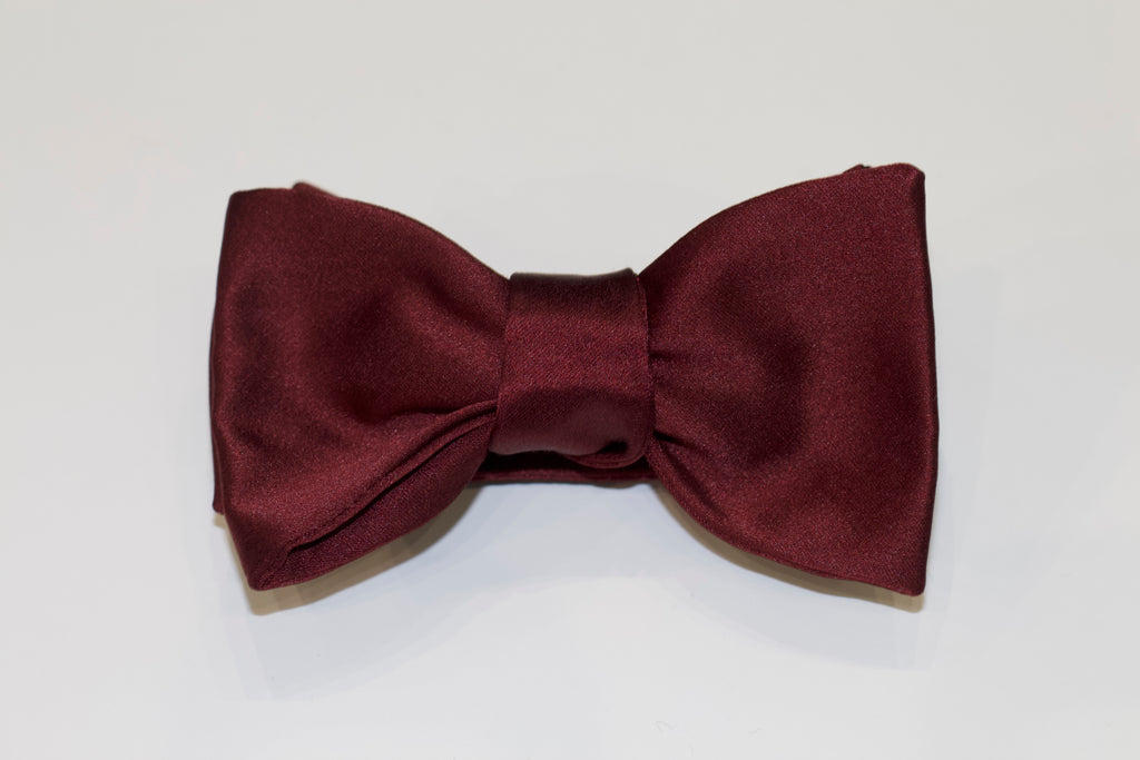 Burgundy Self-Tie Silk Bow Tie