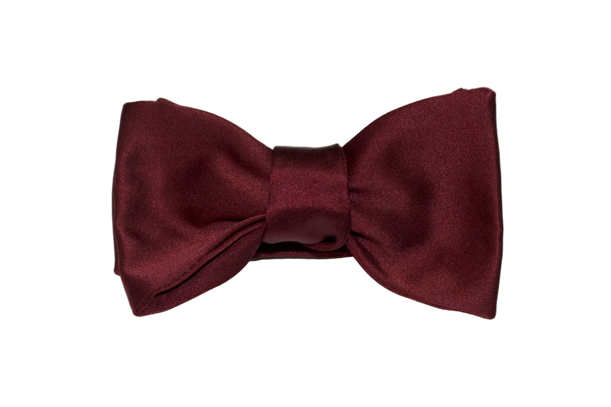 Burgundy Self-Tie Silk Bow Tie