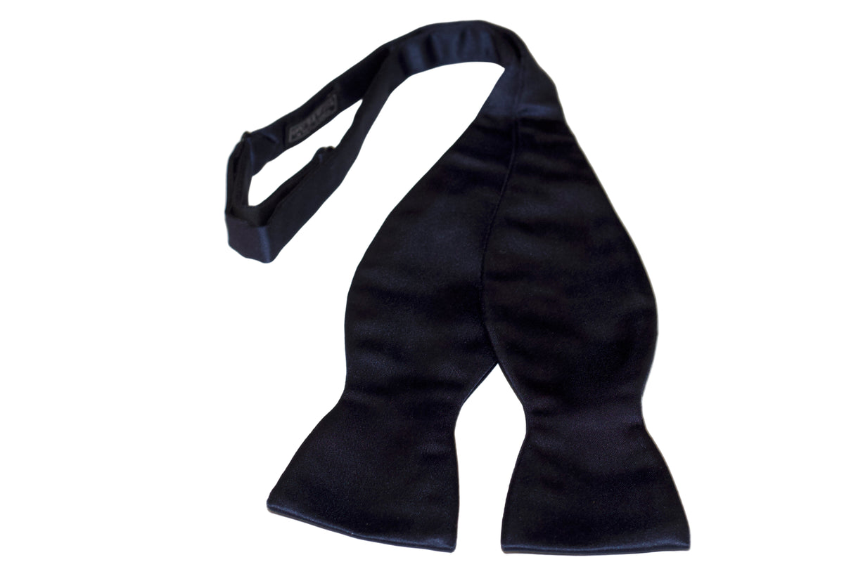 Navy Self-Tie Silk Bow Tie