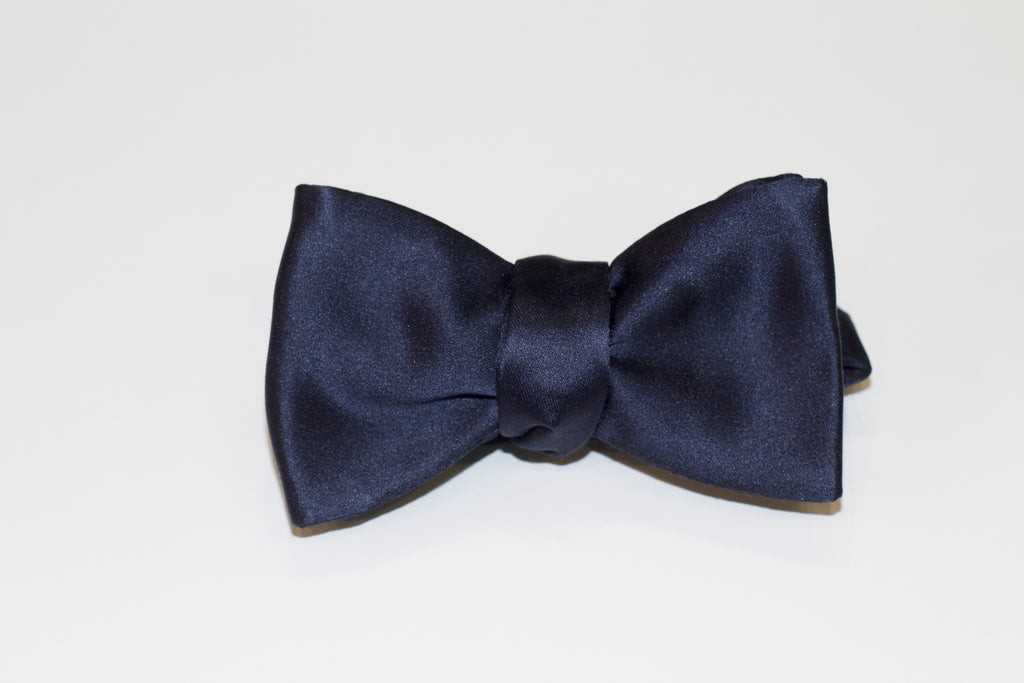 Navy Self-Tie Silk Bow Tie
