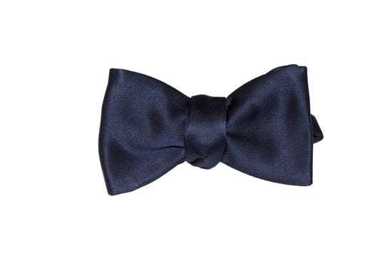 Navy Self-Tie Silk Bow Tie