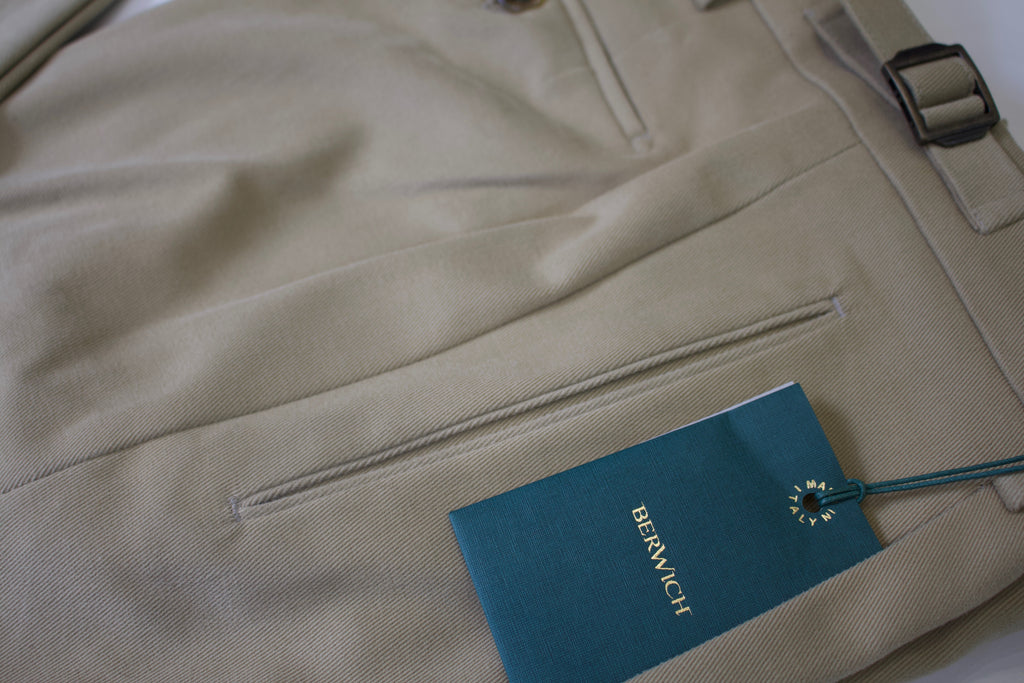 Berwich Beige Stretch Cotton Trousers