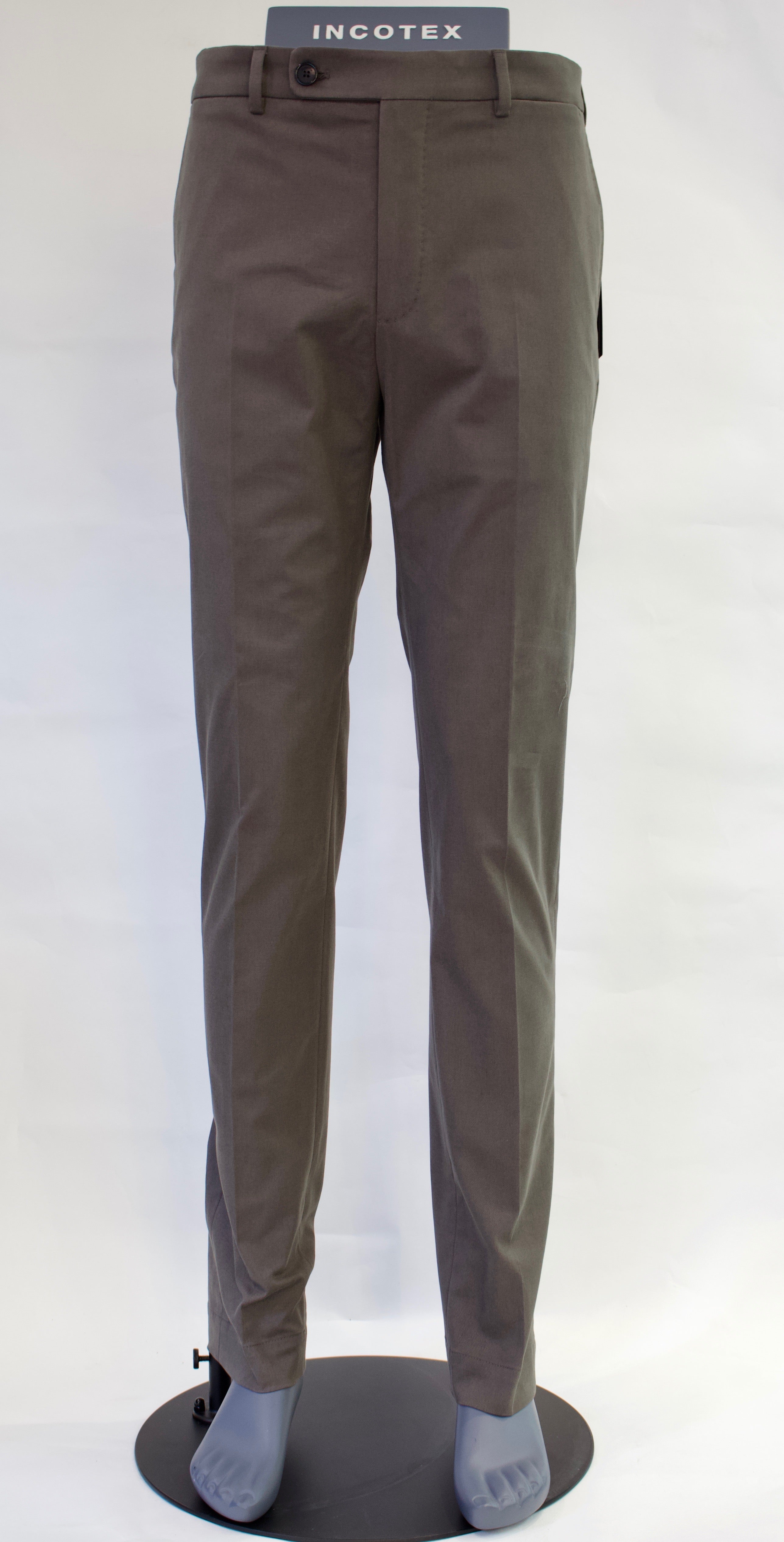 Incotex 'Venezia 1951' Tapered Cotton Trousers, Dove Grey