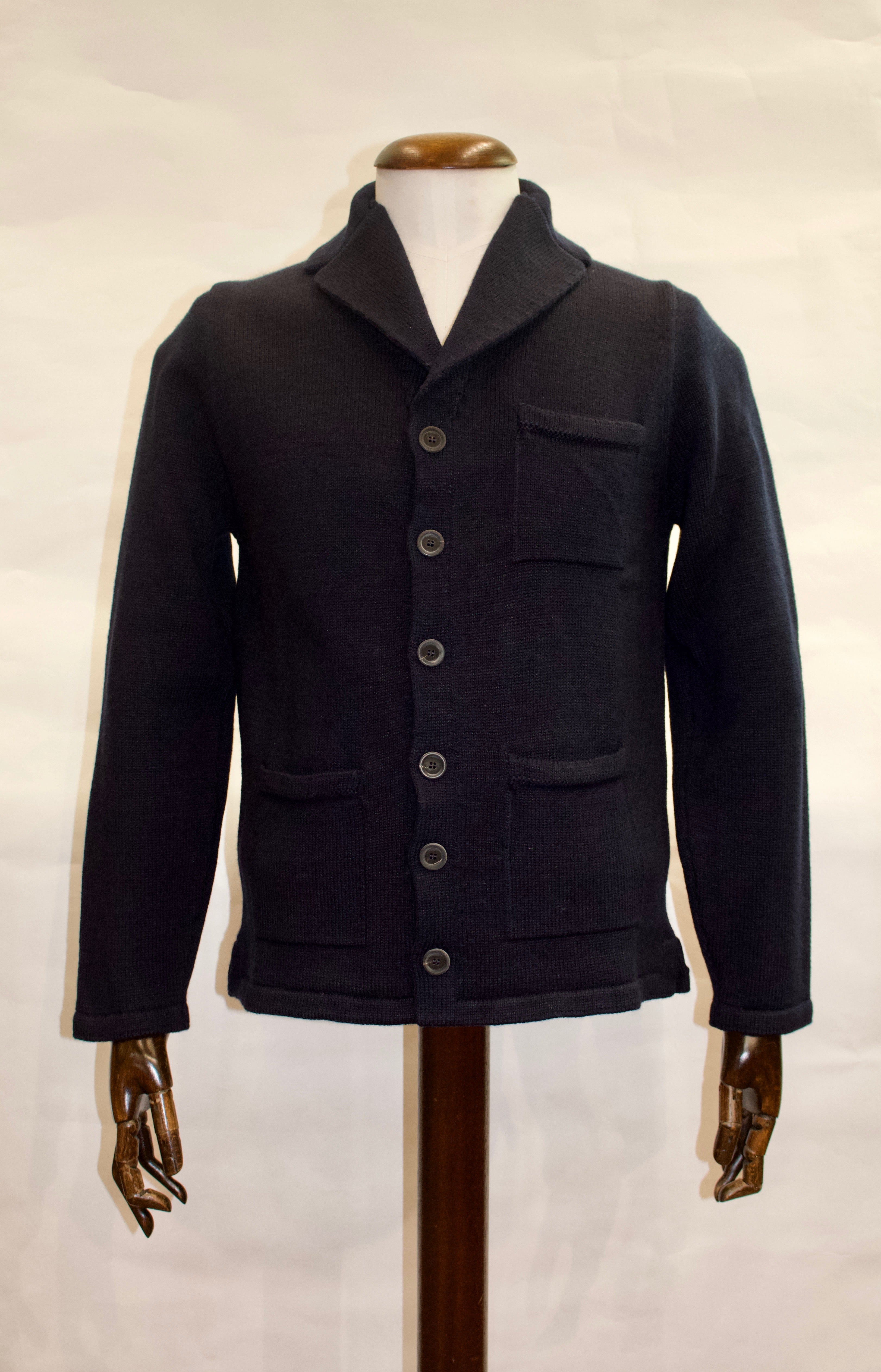 Inis Meain Textured Pub Jacket, Dark Navy