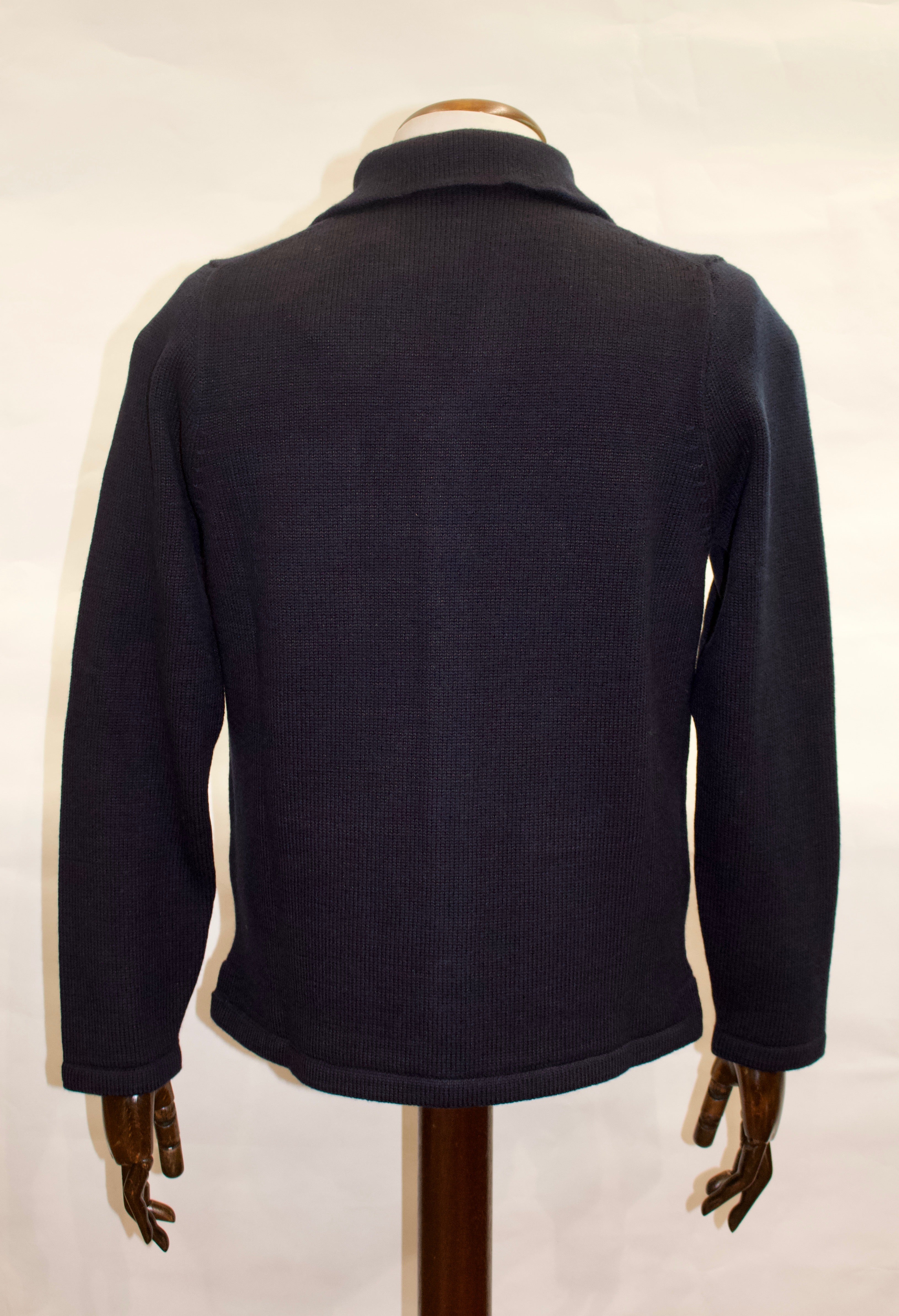 Inis Meain Textured Pub Jacket, Dark Navy
