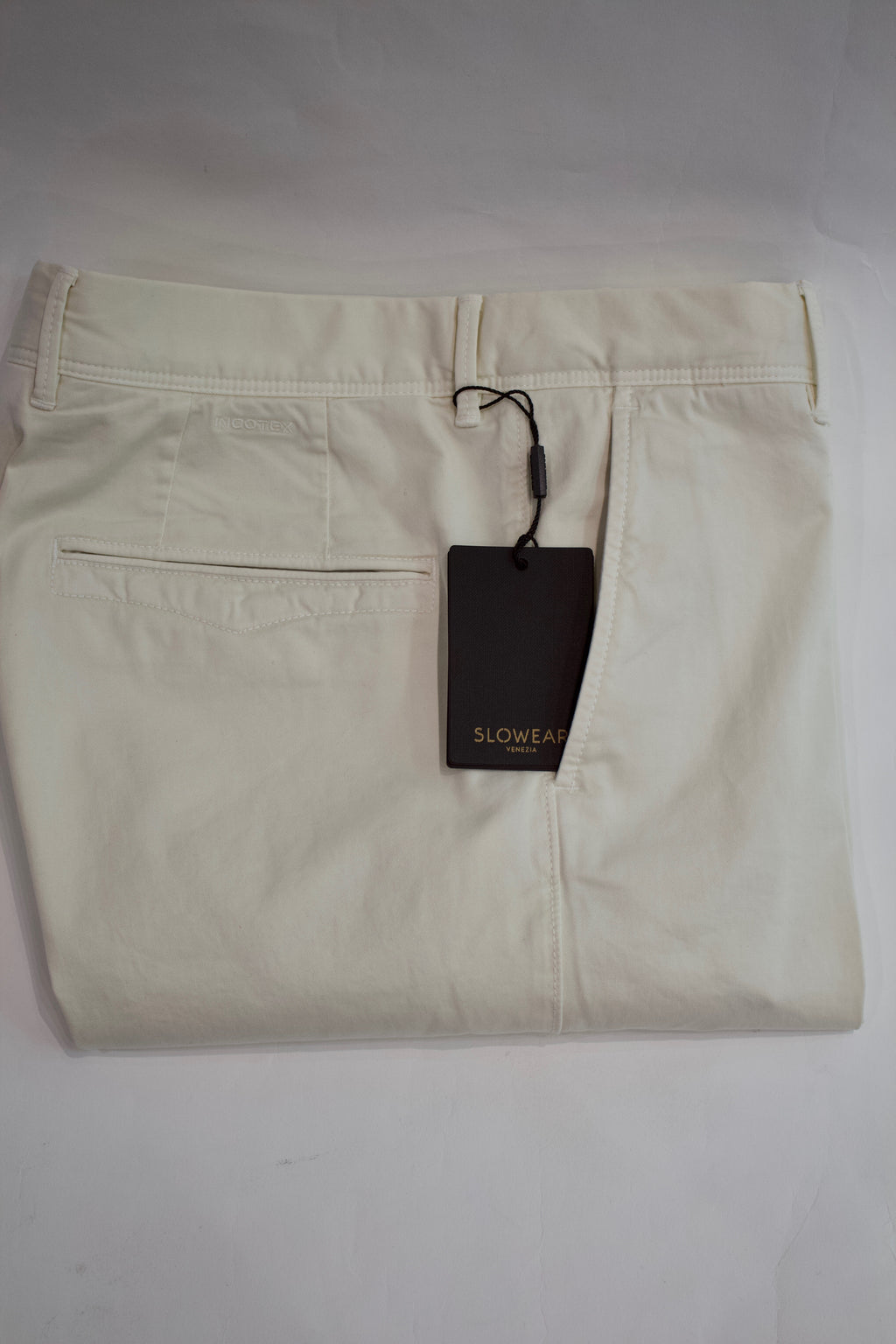 Slowear Incotex Slim Fit Stretch Cotton Trousers, Off White
