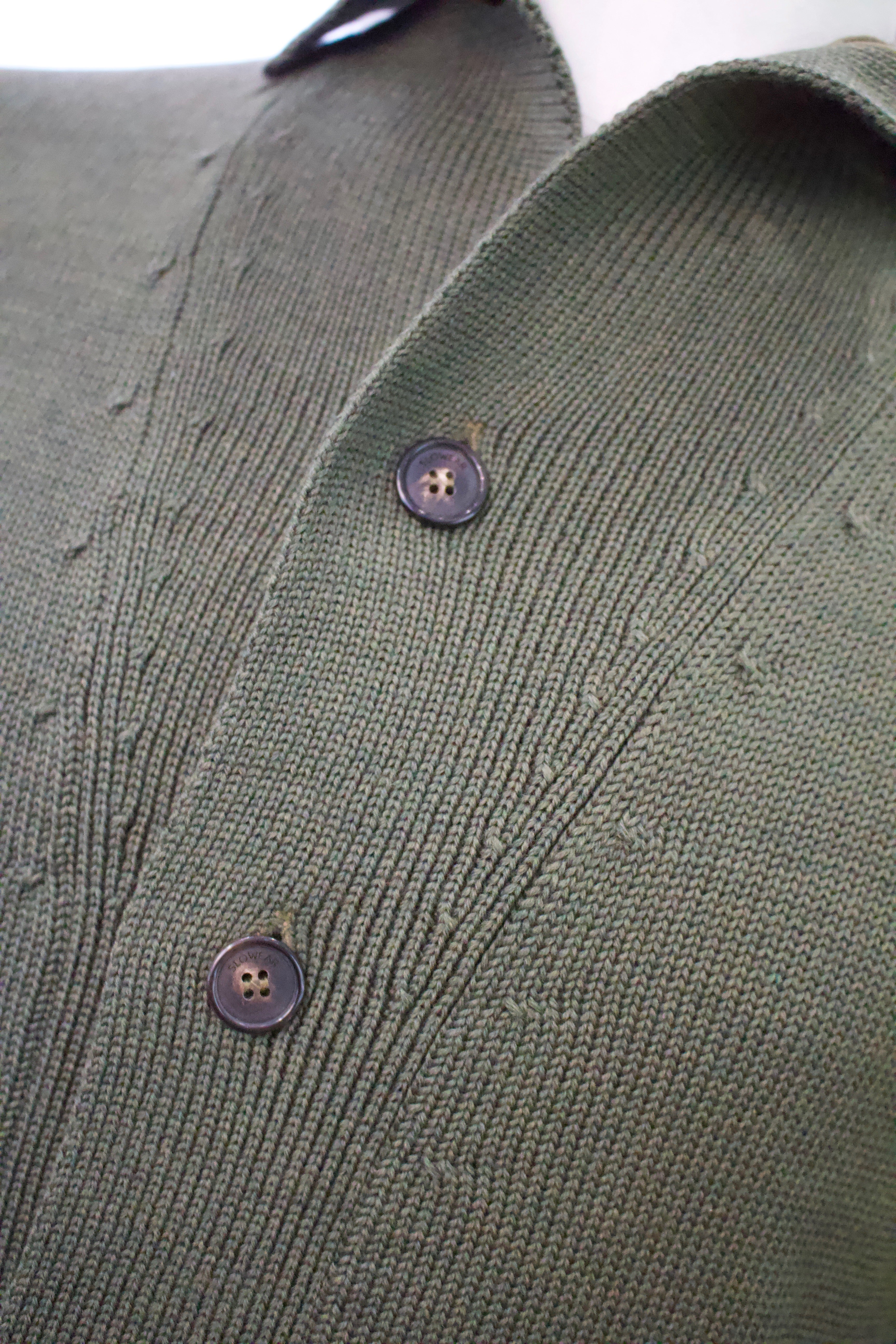 Slowear Knitted Wool Bomber Jacket Olive Green