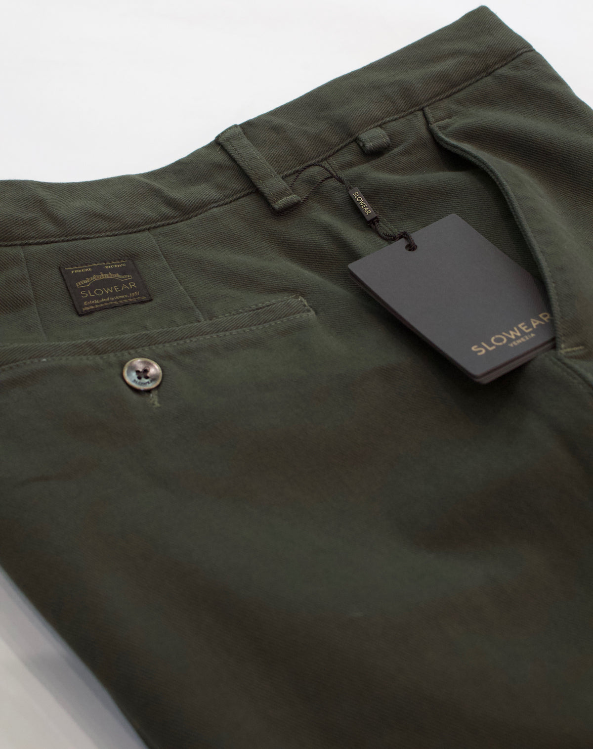 Slowear Slim Fit Cotton Twill Chino (Olive)