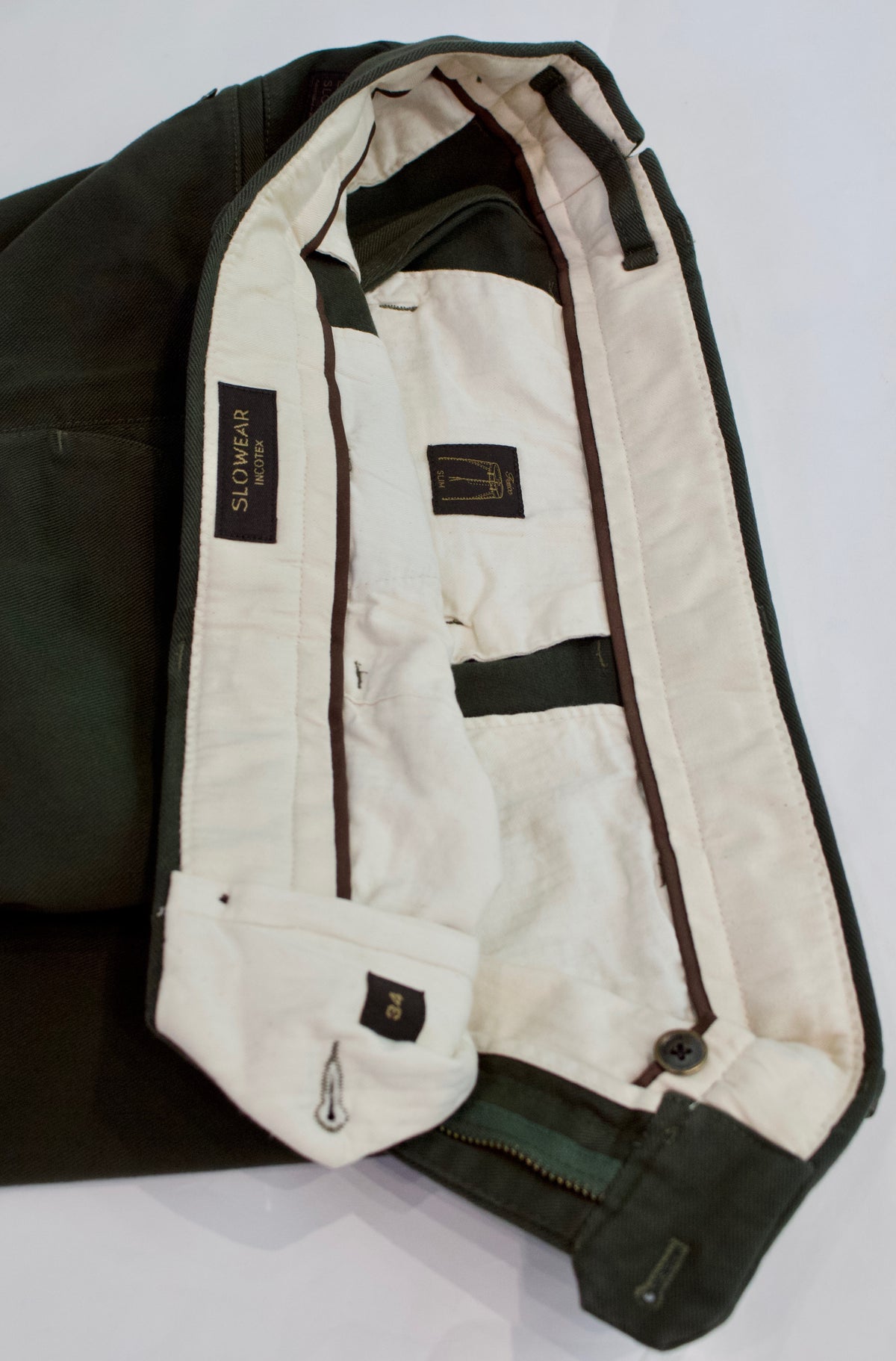 Slowear Slim Fit Cotton Twill Chino (Olive)
