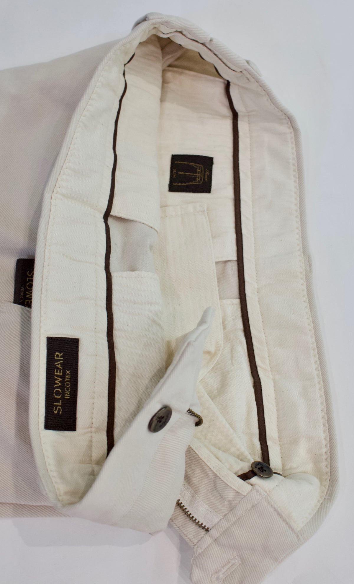 Slowear Slim Fit Cotton Twill Chino (Light Beige)