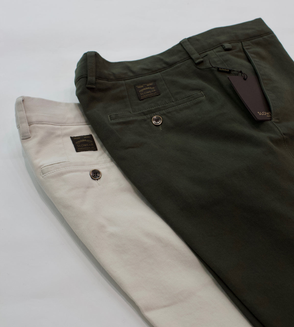 Slowear Slim Fit Cotton Twill Chino (Olive)