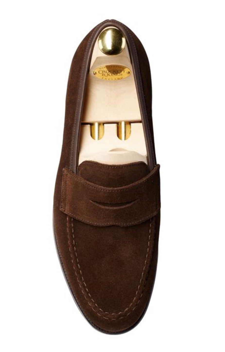 Crockett & Jones Boston Penny Loafer, Brown Suede