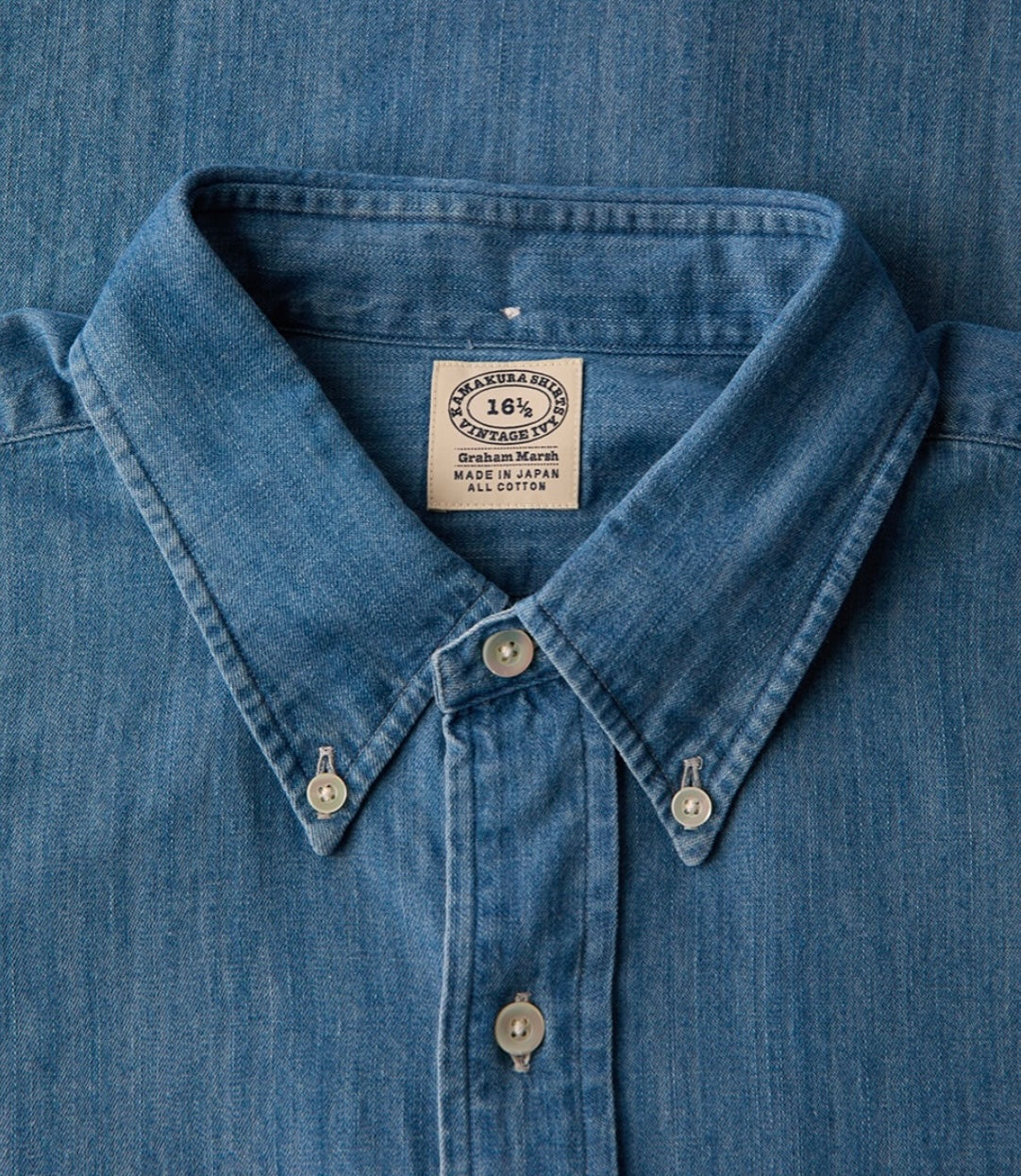 Kamakura Vintage Ivy-Japanese Denim 7oz Shirt (light indigo)