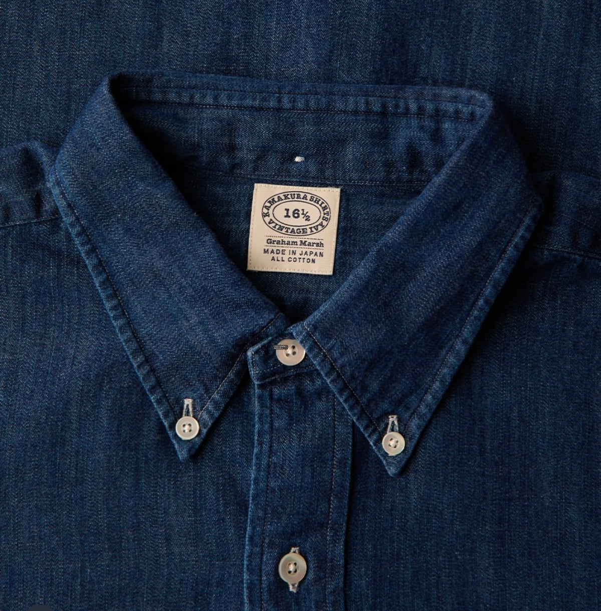Kamakura Vintage Ivy-Japanese Denim 7oz Shirt ( Deep Navy)