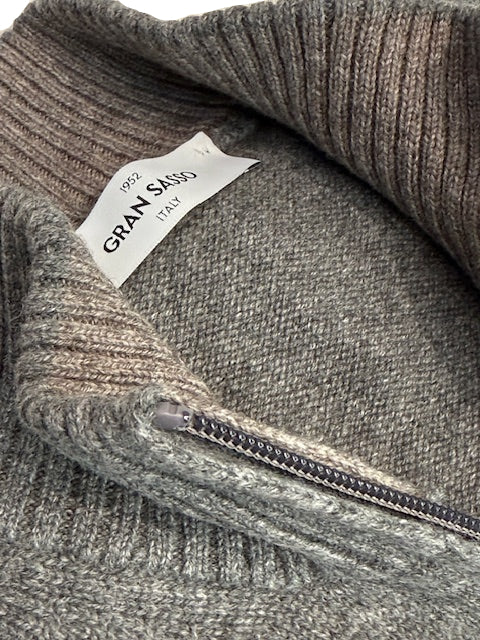 Gran Sasso Full Zip Cashmere Blend (Grey)