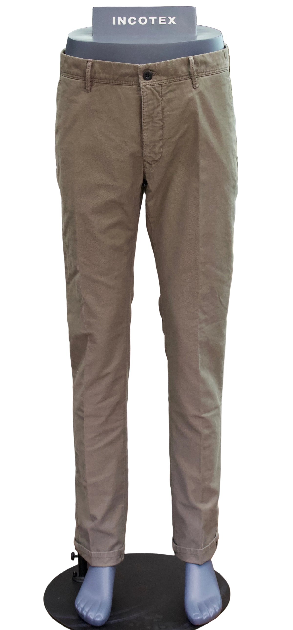 Incotex Slim Fit Cotton Twill Chino Trouser, Taupe2