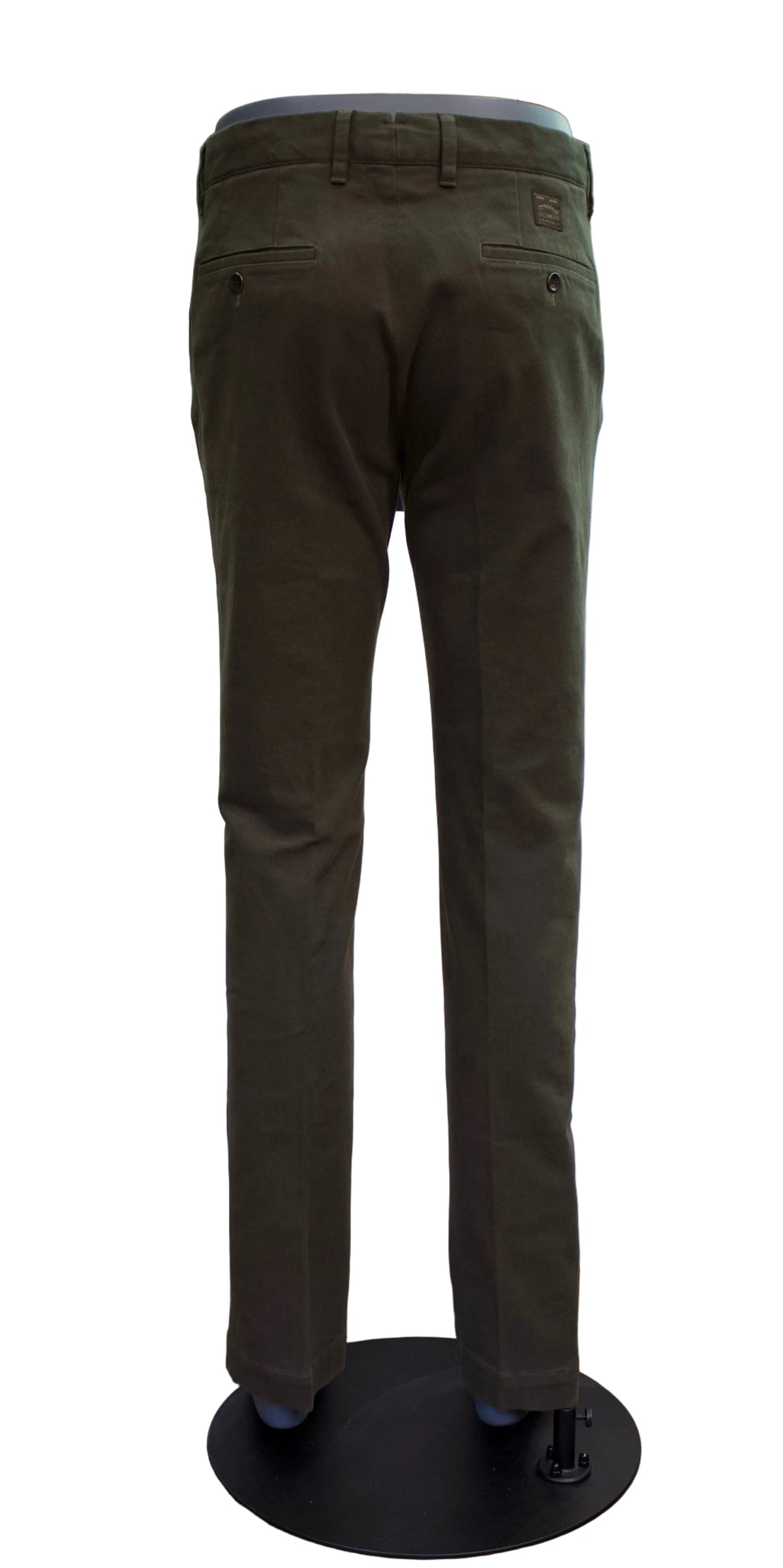 Incotex Slim Fit Cotton Twill Trousers, Olive2
