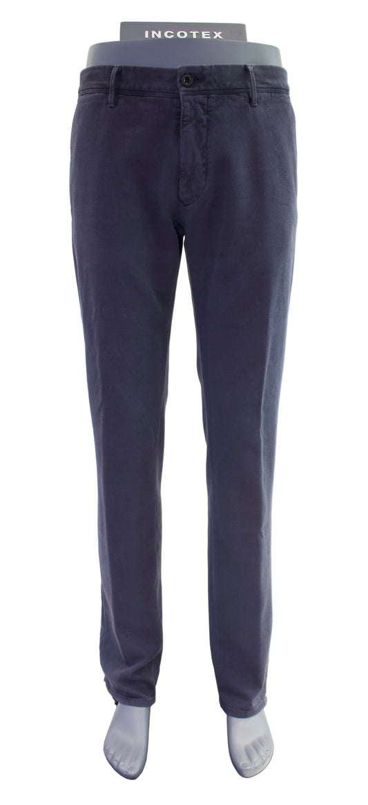 Incotex Stretch Cotton Twill Chino, Dark Blue
