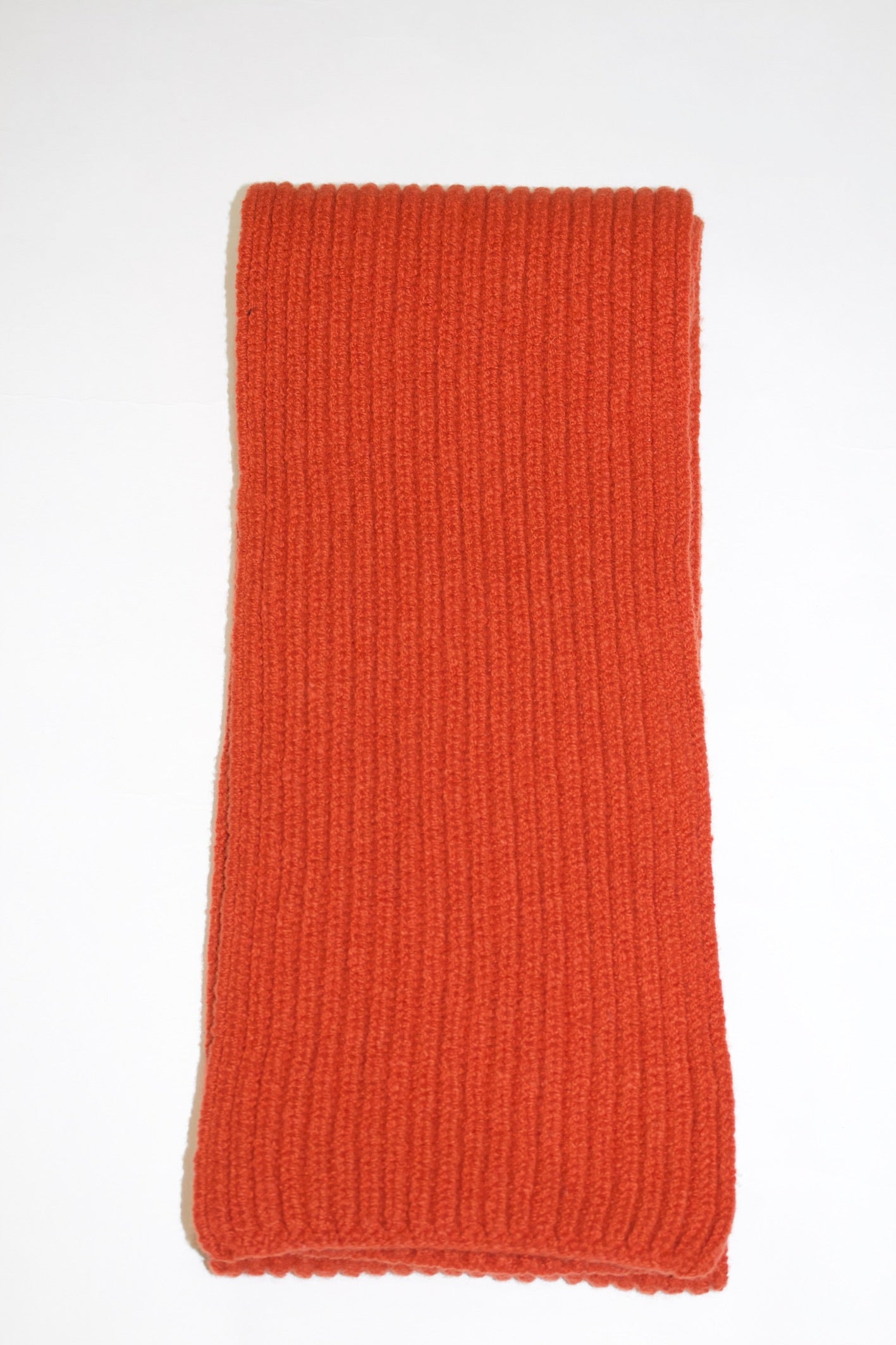 Inis Meain Cashmere /Wool Ribbed Scarf (Burnt Orange)