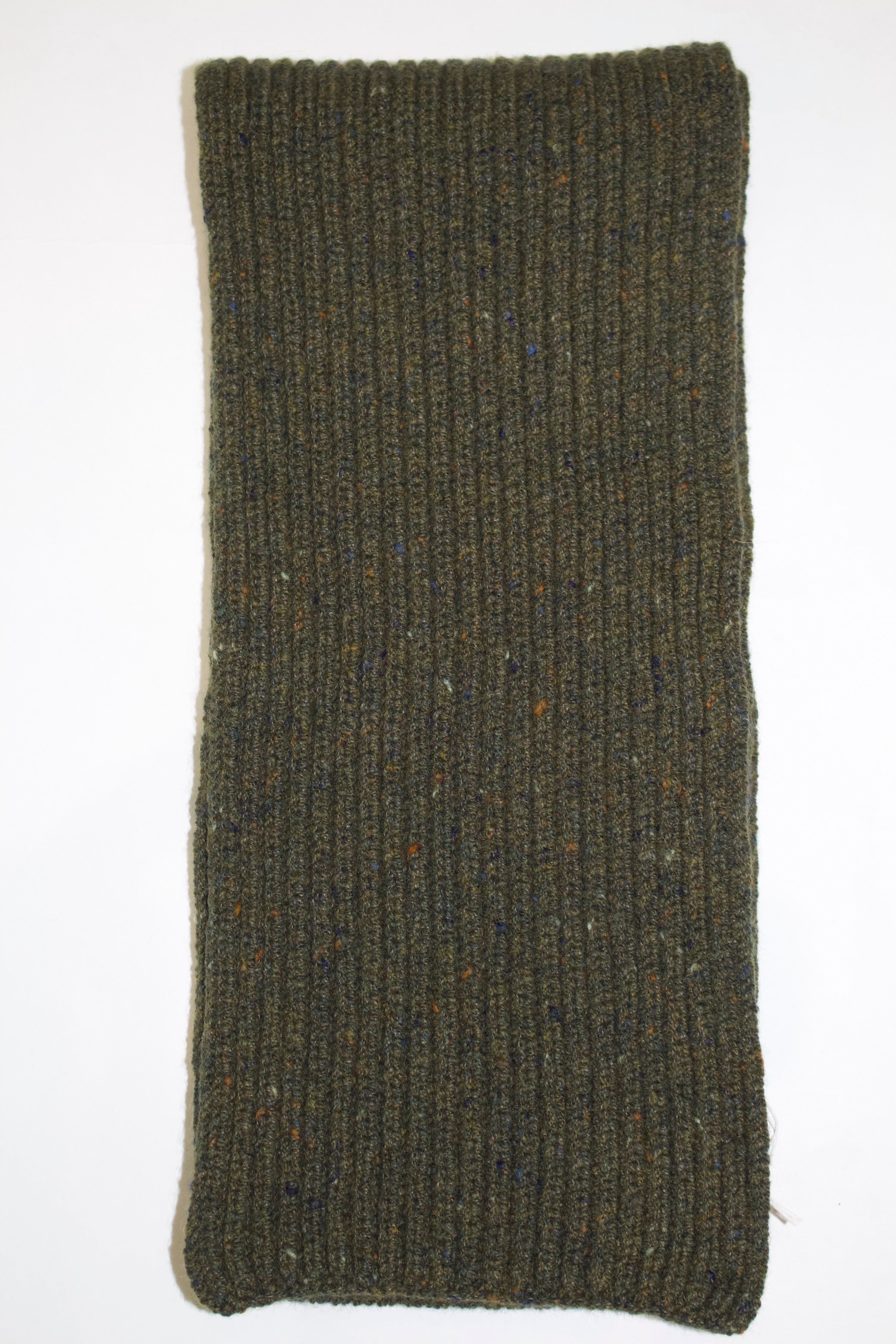 Inis Meain Cashmere /Wool Ribbed Scarf (Loden)