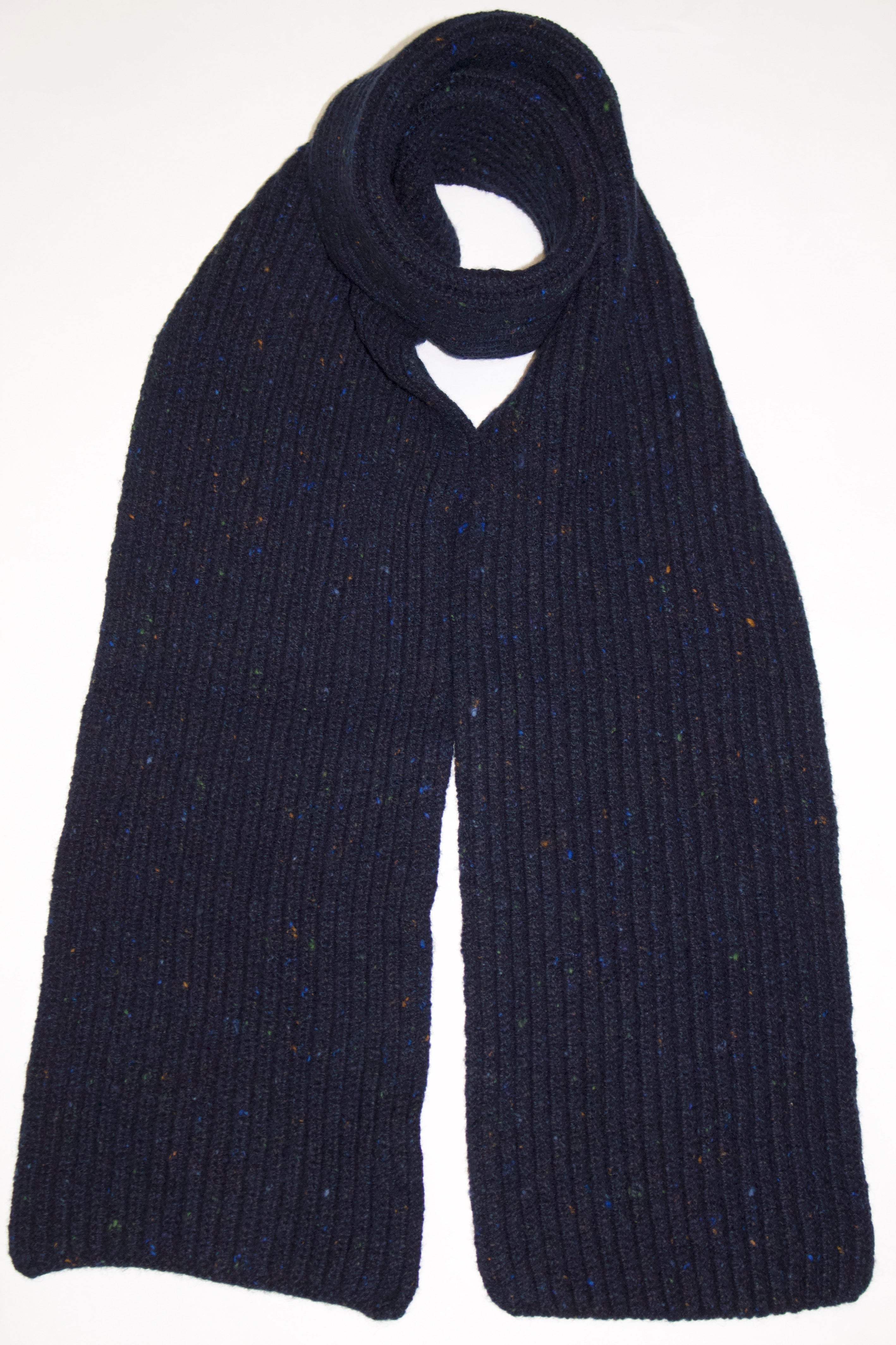 Inis Meain Cashmere /Wool Ribbed Scarf (Prussia)
