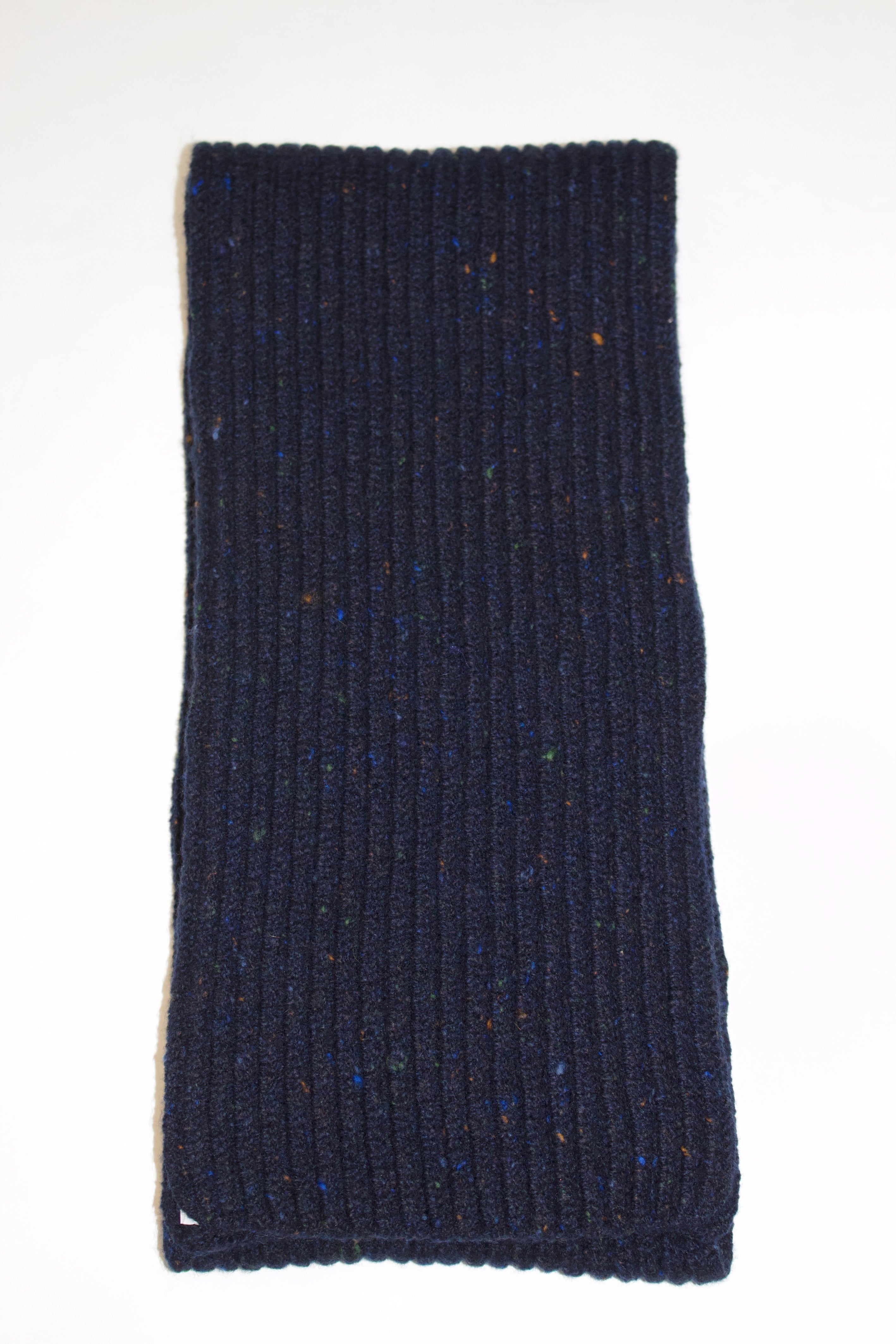 Inis Meain Cashmere /Wool Ribbed Scarf (Prussia)