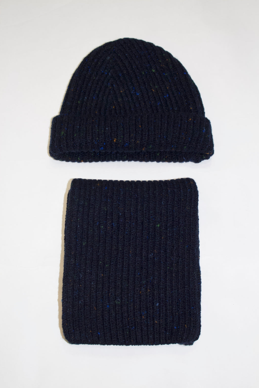 Inis Meain Cashmere /Wool Ribbed Scarf (Prussia)