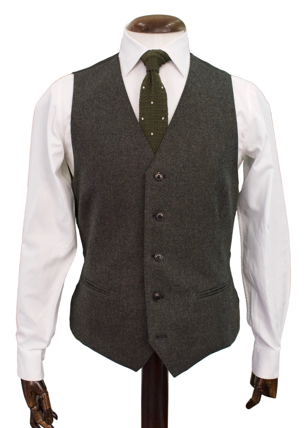 Italian Wool Three Piece Suit, Olive4