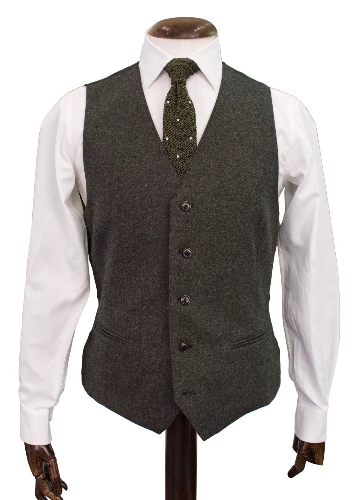 Italian Wool Three Piece Suit, Olive4