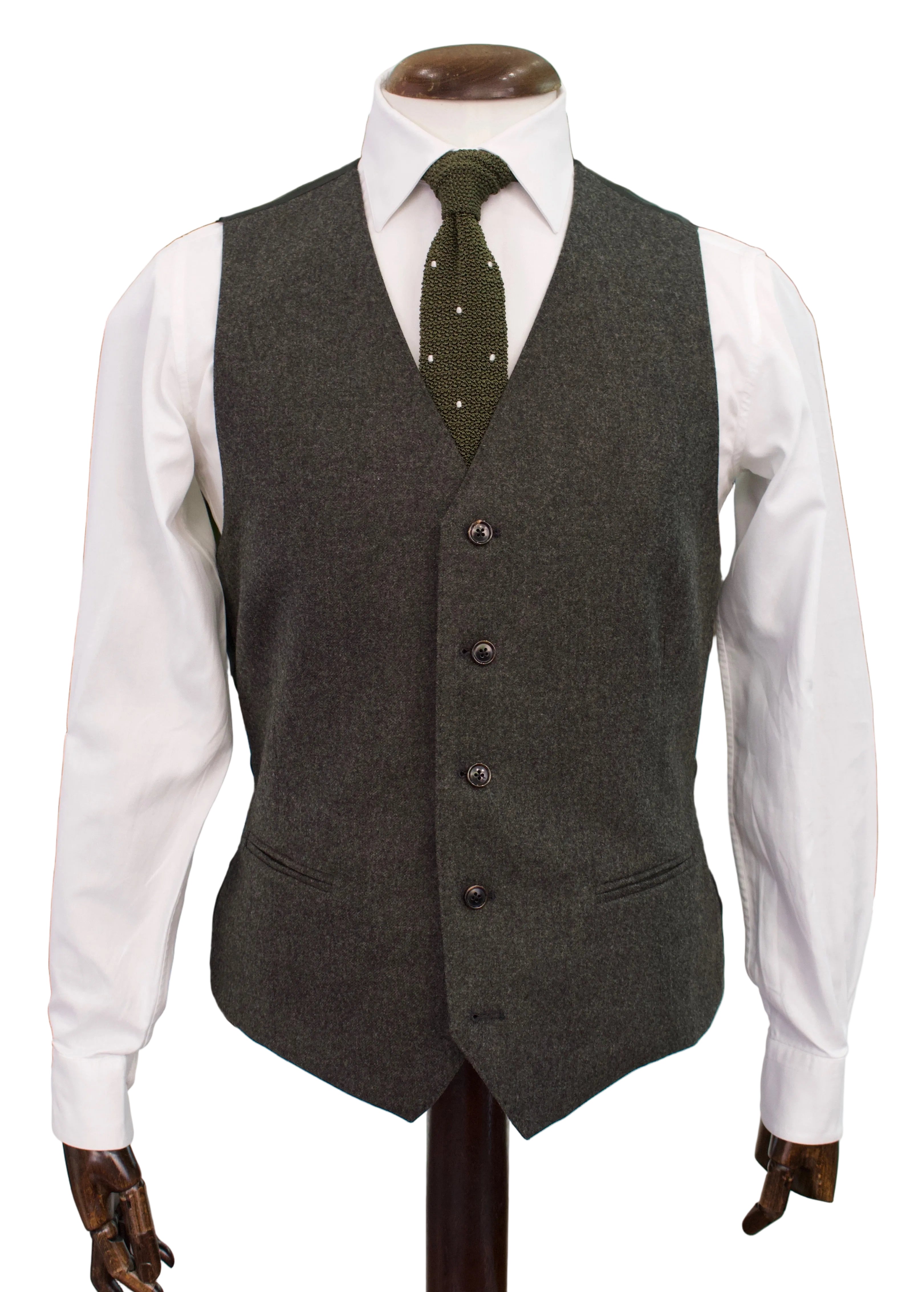 Italian Wool Three Piece Suit, Olive4