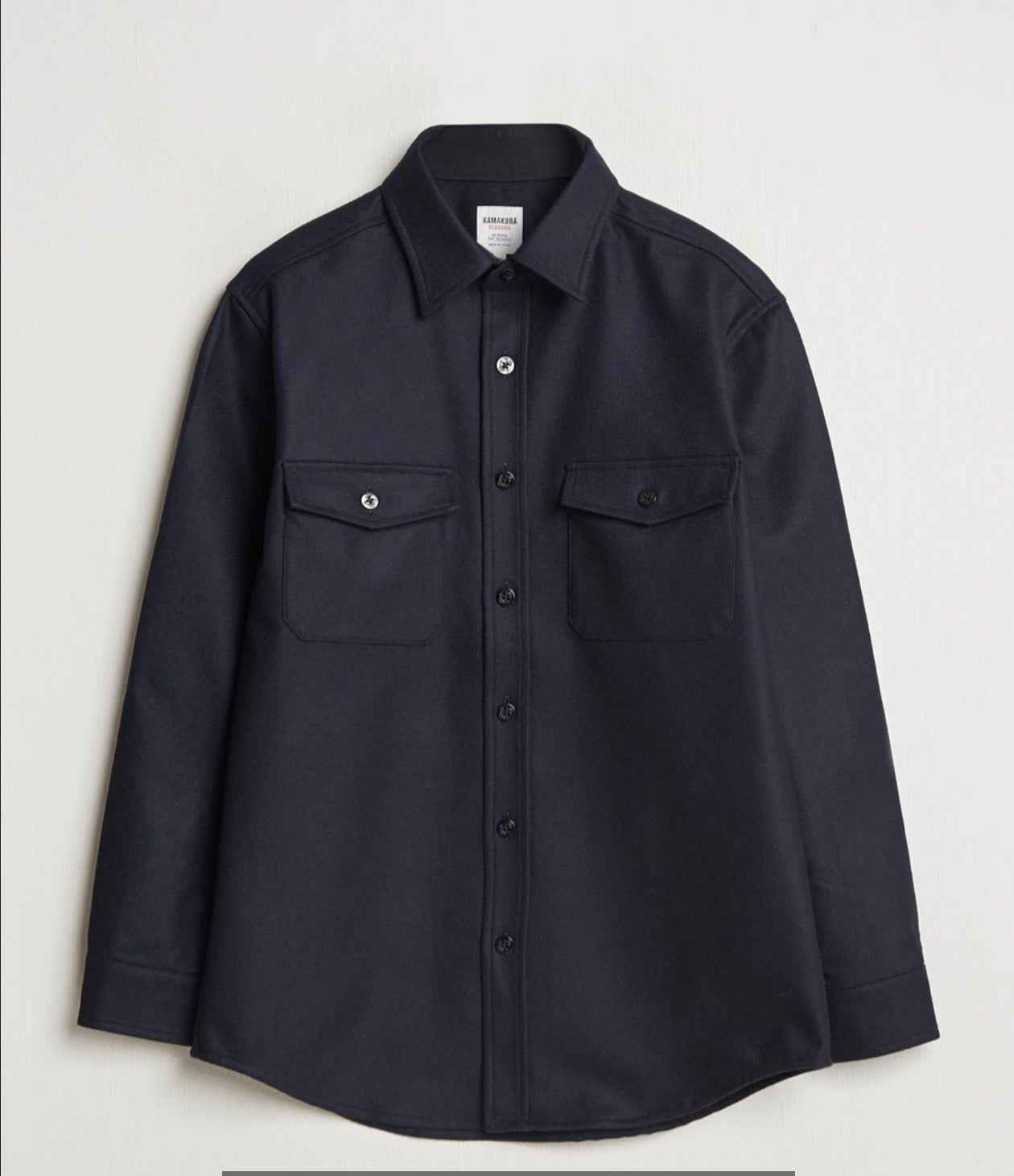 Kamakura CPO Navy Wool Flannel Shirt