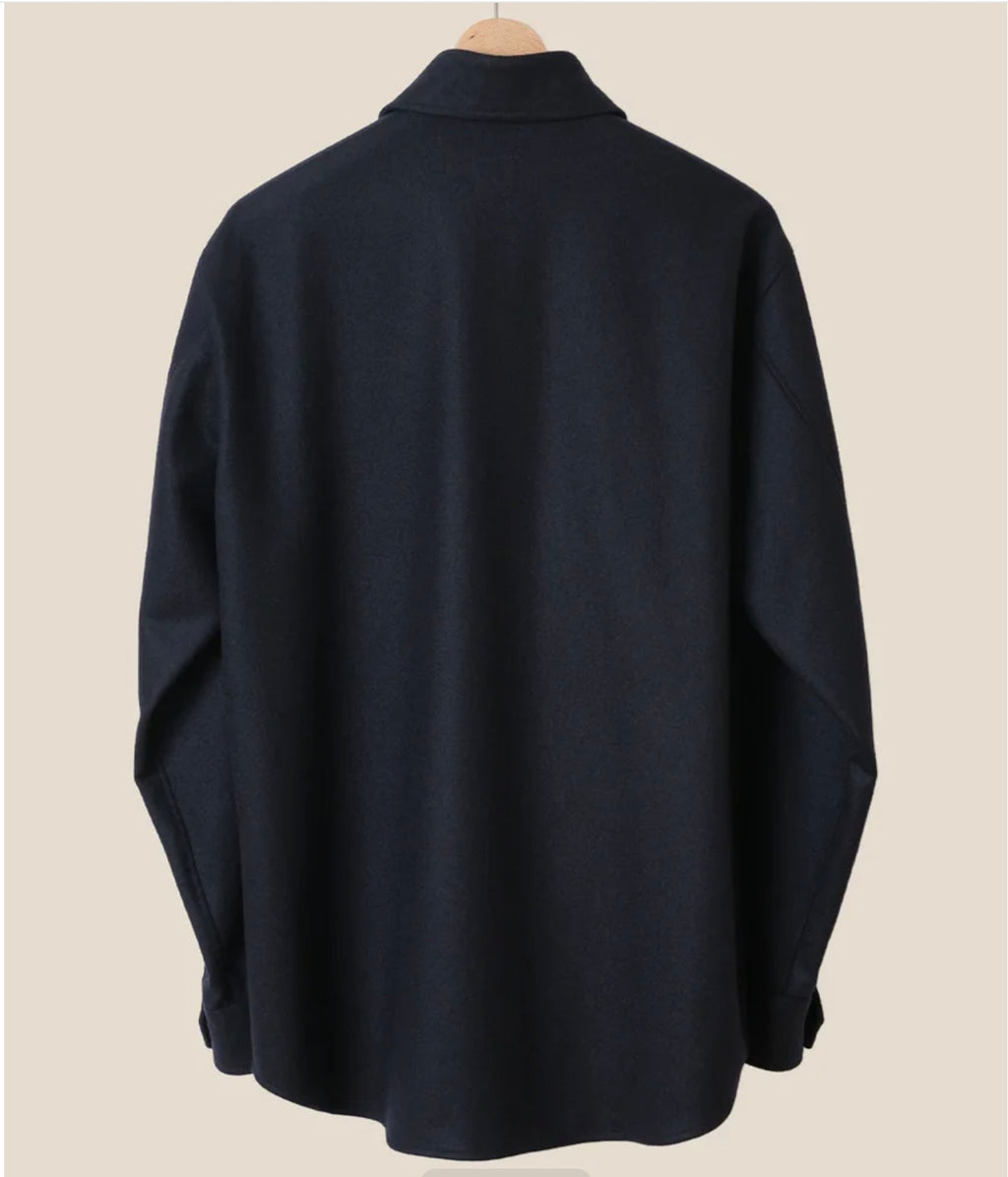 Kamakura CPO Navy Wool Flannel Over Shirt