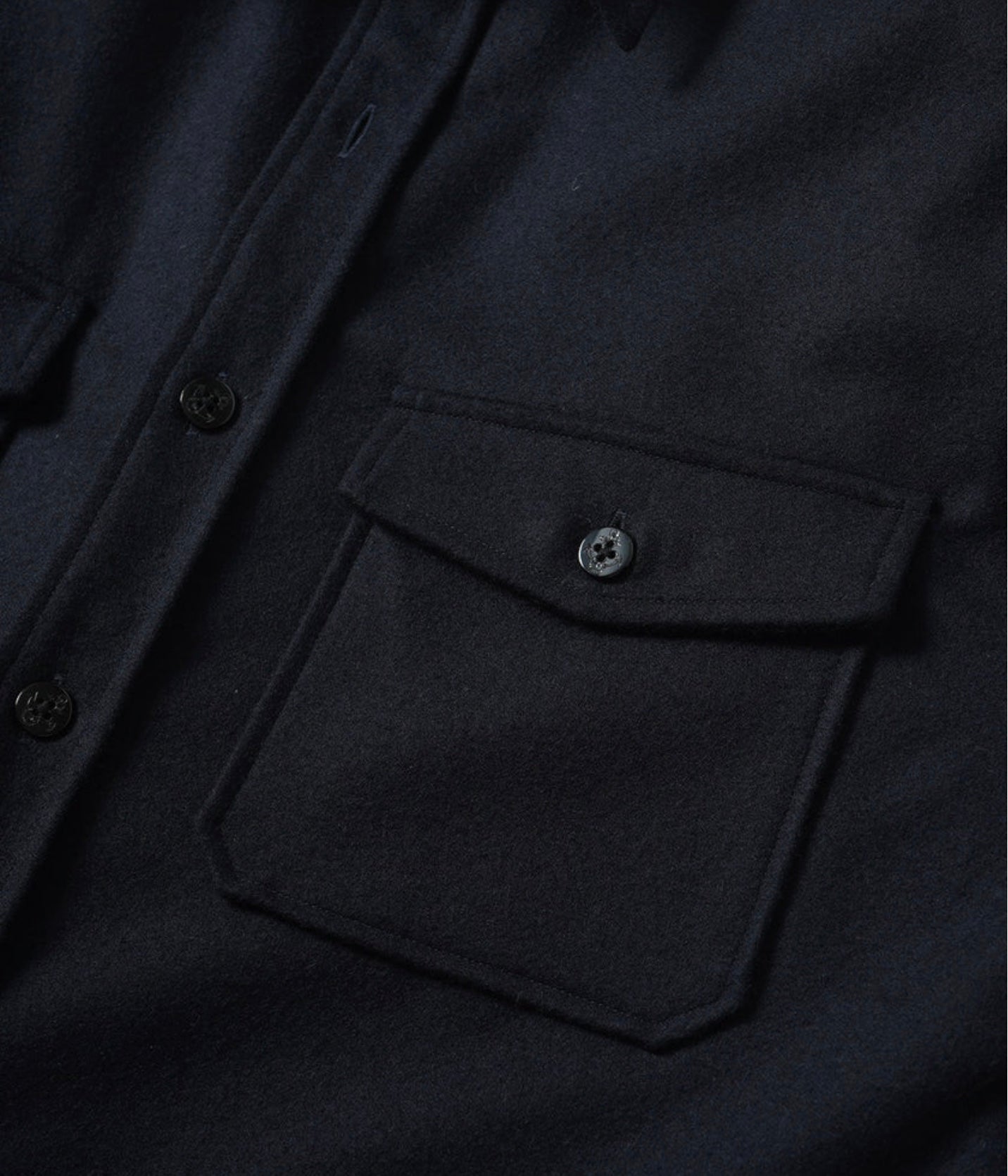 Kamakura CPO Navy Wool Flannel Shirt
