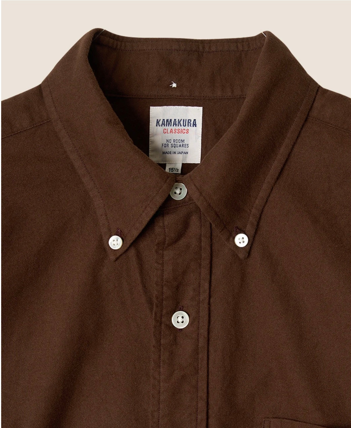Kamakura Vintage Ivy Brushed Cotton BD Shirt, Brown