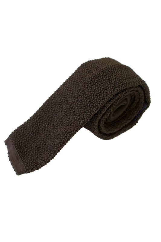 Knitted Silk Tie (Brown)
