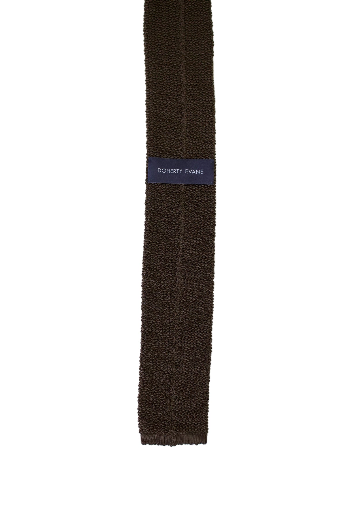 Brown Knitted Silk Poka Dot Ties