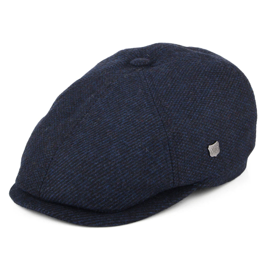 Hudson Newsboy 6 Panel Cap, Wool Flannel Mix, Navy